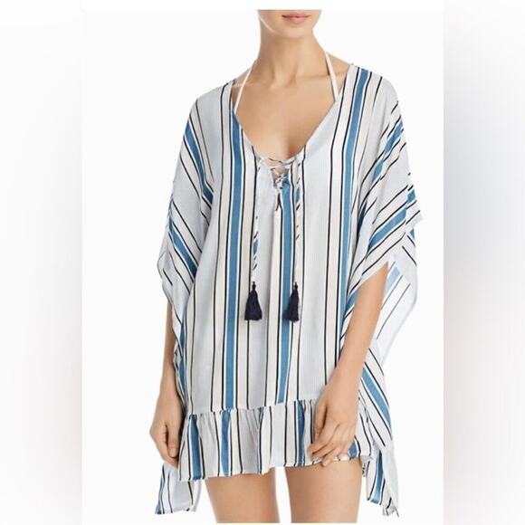 Surf Gypsy Swim Suit Cover Up Womens size Medium Blue and White Stripe - Picture 1 of 11